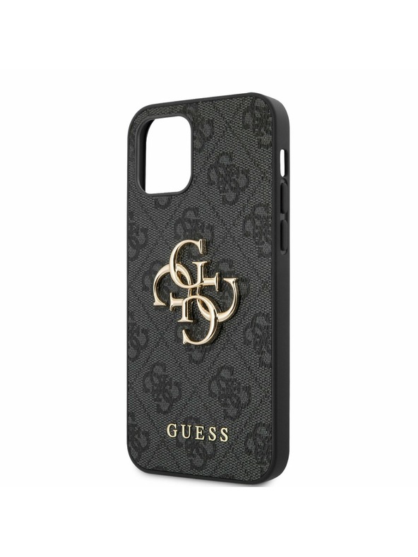 Guess Guess PU 4G fém logós fém hátlap iPhone 12 Pro Max szürke táskához