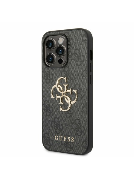 Guess Guess PU 4G fém logós hátlap iPhone 14 Pro készülékhez Szürke