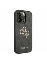 Guess Guess PU 4G fém logós hátlap iPhone 14 Pro készülékhez Szürke