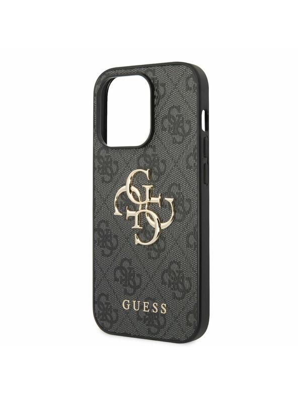 Guess Guess PU 4G fém logós hátlap iPhone 14 Pro készülékhez Szürke