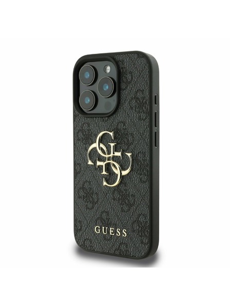 Guess Guess PU 4G fém logós fém hátlap az iPhone 16 Pro készülékhez Szürke