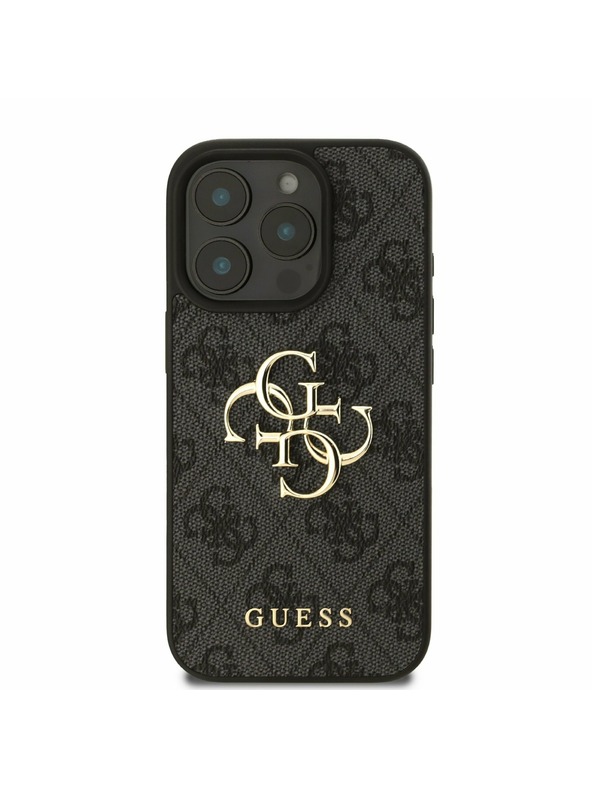 Guess Guess PU 4G fém logós fém hátlap az iPhone 16 Pro készülékhez Szürke