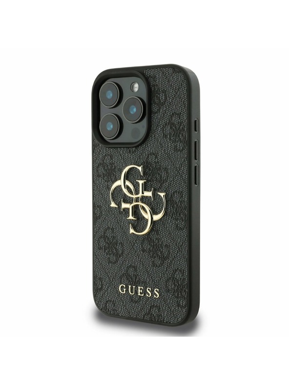 Guess Guess PU 4G Fém Logo Hátlap iPhone 16 Pro Max Grey