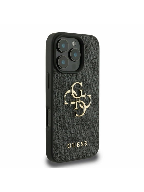 Guess Guess PU 4G Fém Logo Hátlap iPhone 16 Pro Max Grey