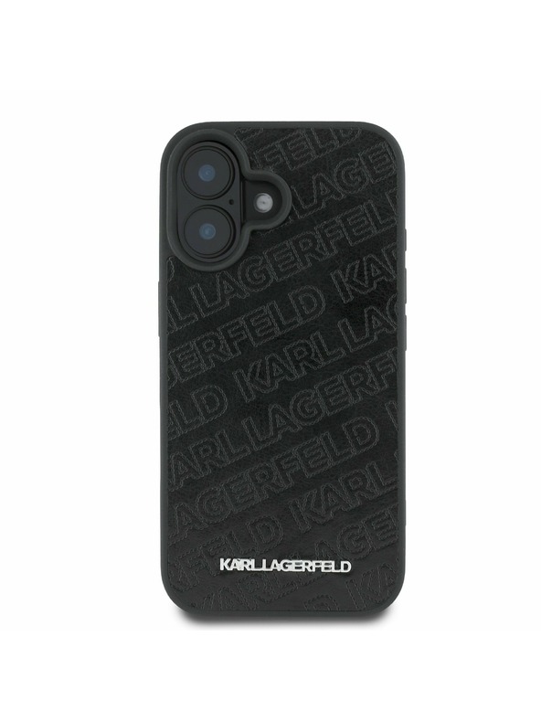 Karl Lagerfeld Karl Lagerfeld PU Steppelt Minta Hátlap iPhone 16 Fekete