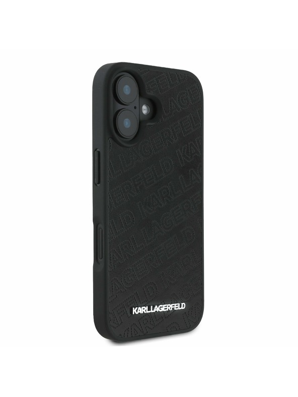 Karl Lagerfeld Karl Lagerfeld PU Steppelt Minta Hátlap iPhone 16 Fekete