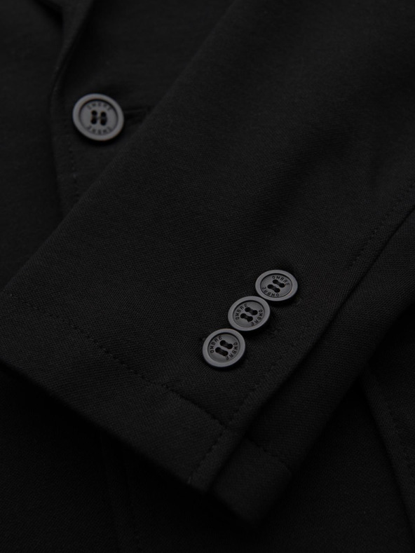 Ombre Clothing Férfi fekete zakó SLIM finom textúrával