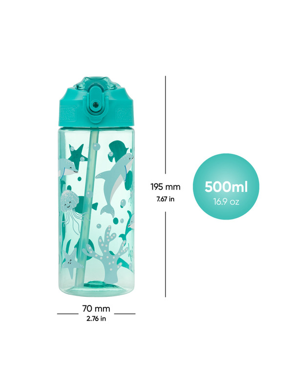 BAAGL  BAAGL Tritán ivópalack szívószállal Delfin 500 ml