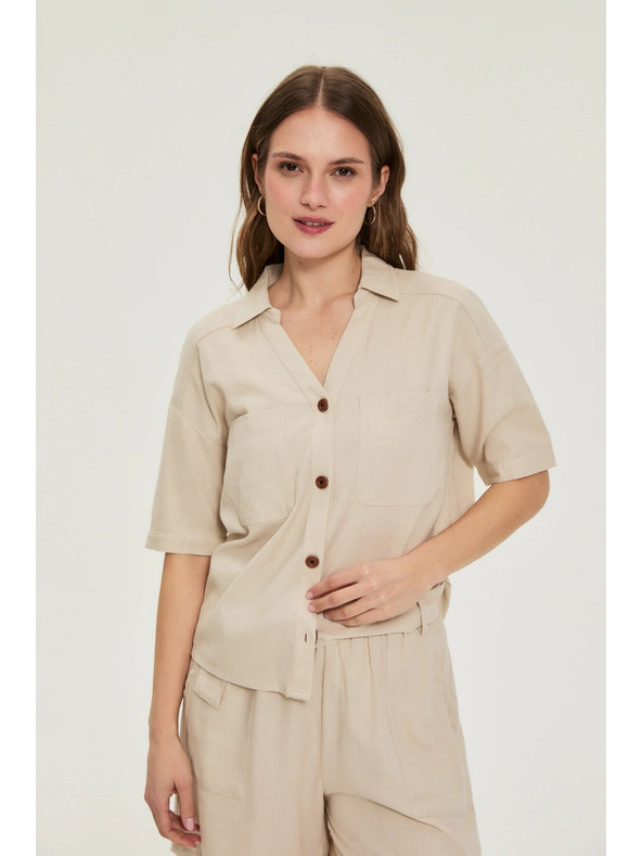 Moodo Rövid ujjú ing bézs Moodo