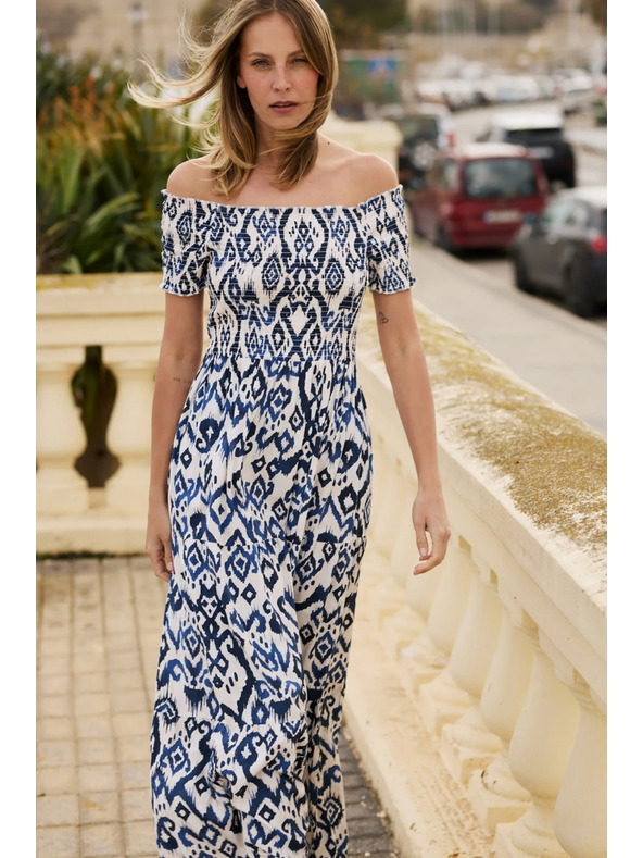 Moodo Hosszú viszkóz ruha fehér Moodo