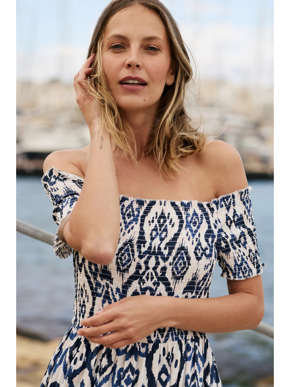 Moodo Hosszú viszkóz ruha fehér Moodo