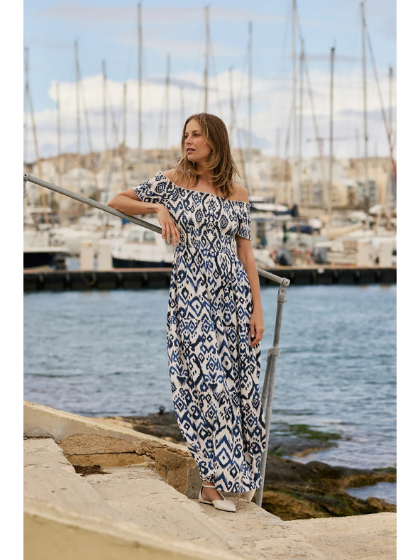 Moodo Hosszú viszkóz ruha fehér Moodo