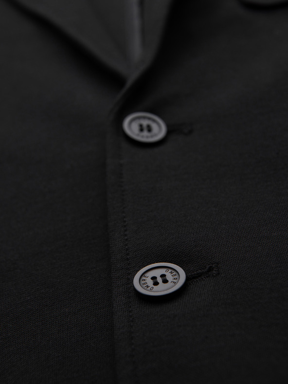 Ombre Clothing Férfi fekete zakó SLIM finom textúrával