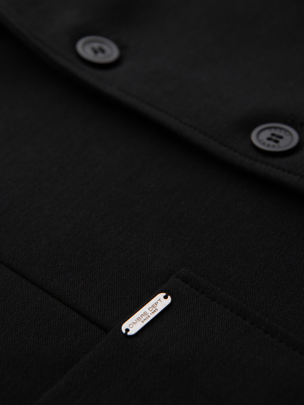 Ombre Clothing Férfi fekete zakó SLIM finom textúrával