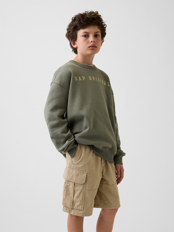 GAP Gyerek pulóver logóval és fleece béléssel GAP