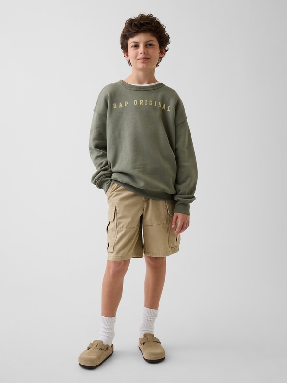 GAP Gyerek pulóver logóval és fleece béléssel GAP
