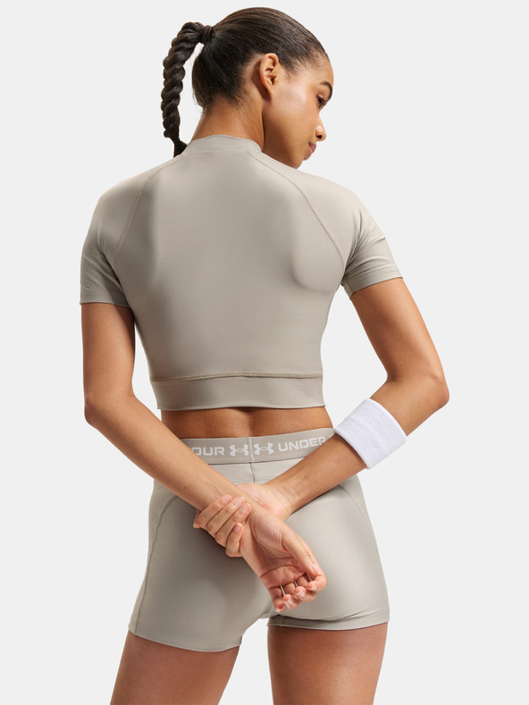 Under Armour Női póló Under Armour HeatGear Crop Mock SS-BRN