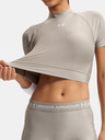 Under Armour Női póló Under Armour HeatGear Crop Mock SS-BRN