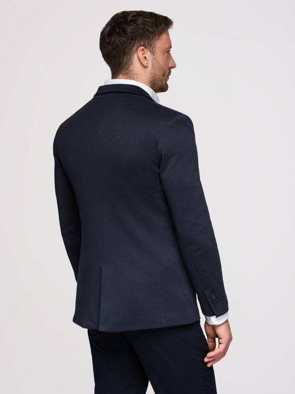 Ombre Clothing Férfi kötött zakó SLIM FIT szabásban - sötétkék V3 M170 Ombre Clothing