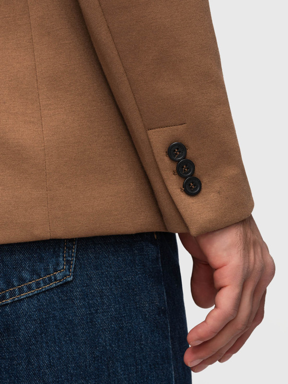 Ombre Clothing Kötött férfi zakó SLIM FIT méretezésben - világosbarna V4 M170 Ombre Clothing