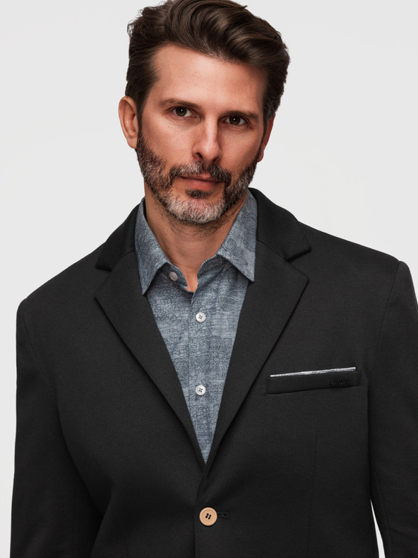 Ombre Clothing Férfi kötött zakó SLIM FIT szabásban - fekete V5 M170 Ombre Clothing