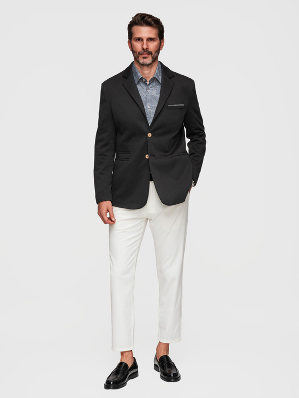 Ombre Clothing Férfi kötött zakó SLIM FIT szabásban - fekete V5 M170 Ombre Clothing