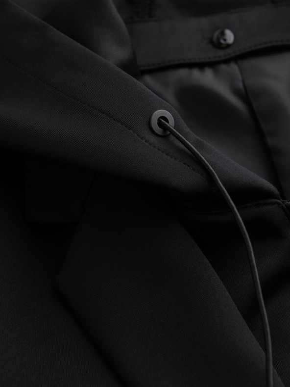 Ombre Clothing Stílusos férfi zakó eltávolítható béléssel és állítható kapucnival - fekete V1 M168 Ombre Clothing