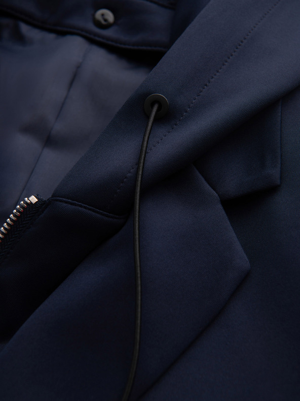 Ombre Clothing Stílusos férfi zakó eltávolítható béléssel és állítható kapucnival - sötétkék V2 M168 Ombre Clothing