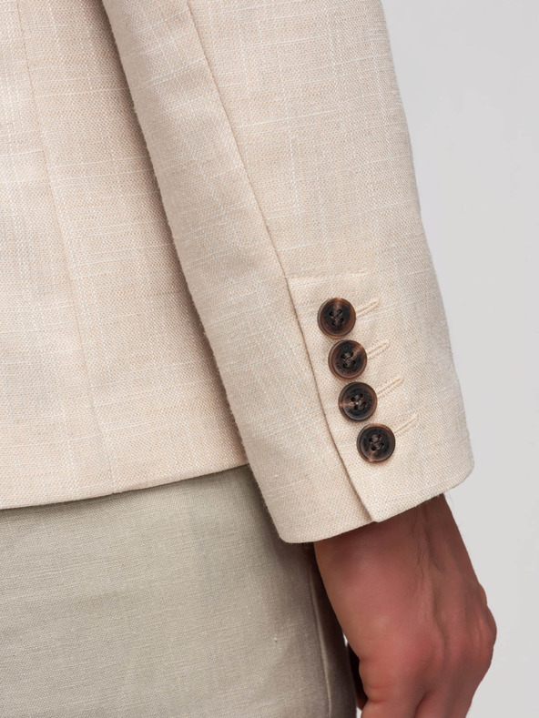 Ombre Clothing Férfi zakó REGULAR szabásban vászonnal - bézs V1 M169 Ombre Clothing