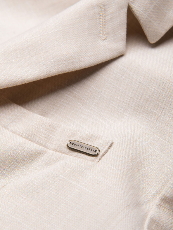 Ombre Clothing Férfi zakó REGULAR szabásban vászonnal - bézs V1 M169 Ombre Clothing