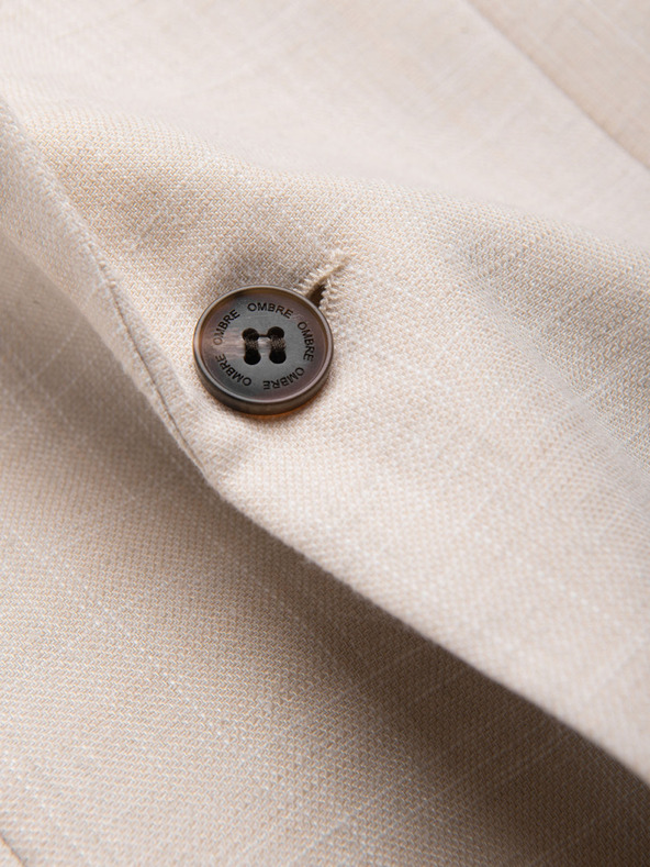 Ombre Clothing Férfi zakó REGULAR szabásban vászonnal - bézs V1 M169 Ombre Clothing