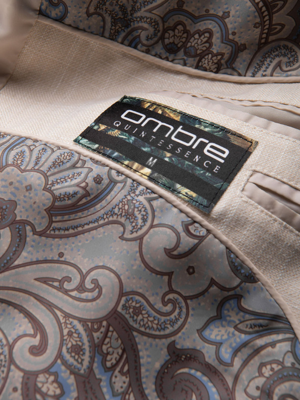 Ombre Clothing Férfi zakó REGULAR szabásban vászonnal - bézs V1 M169 Ombre Clothing
