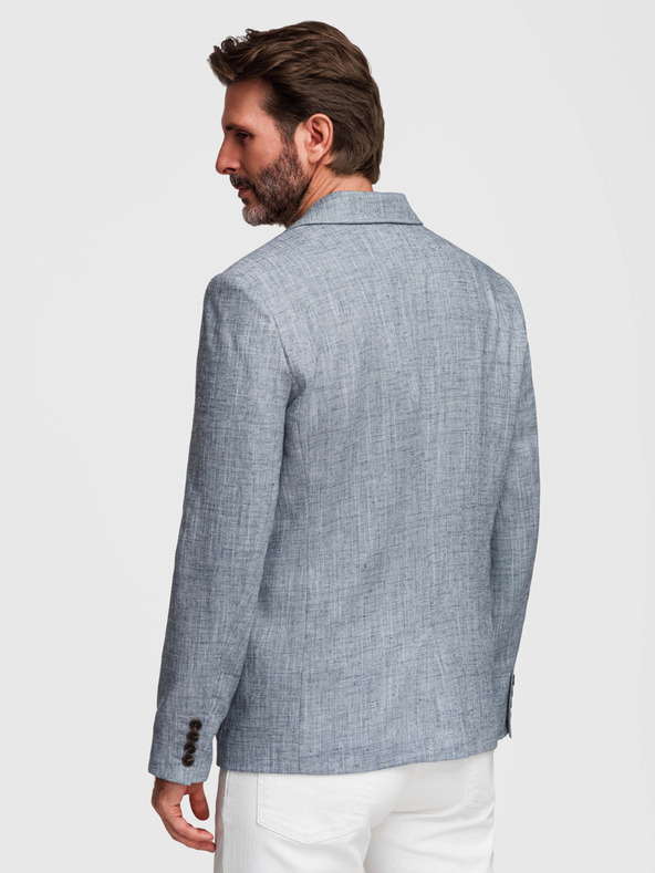 Ombre Clothing Férfi zakó REGULAR szabásban vászonnal - világoskék V4 M169 Ombre Clothing