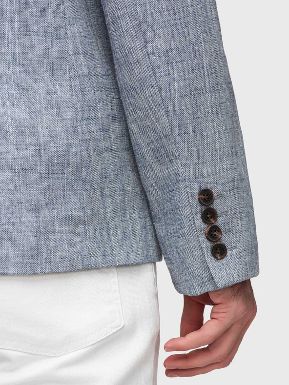 Ombre Clothing Férfi zakó REGULAR szabásban vászonnal - világoskék V4 M169 Ombre Clothing