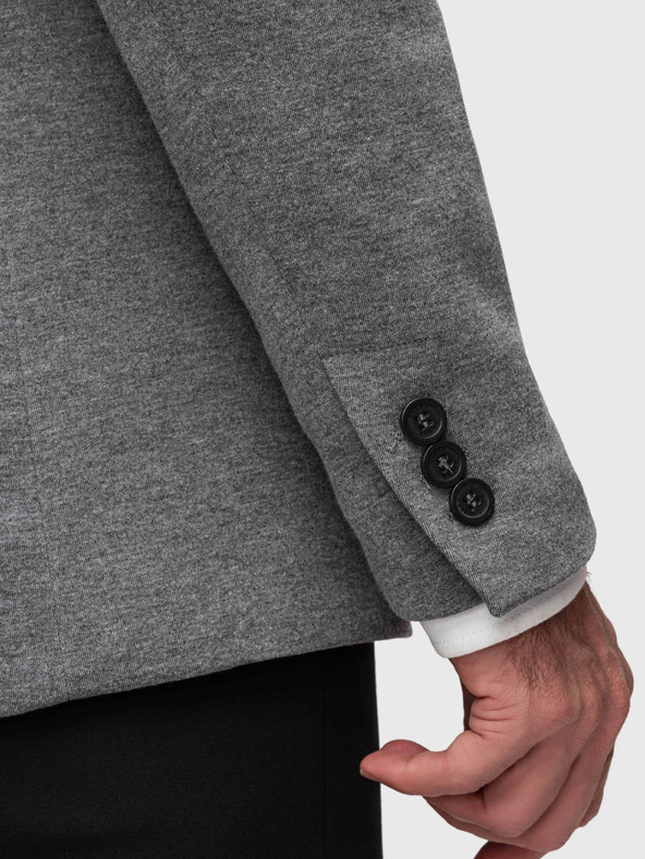 Ombre Clothing Férfi kötött zakó SLIM FIT szabásban - világosszürke V2 M170 Ombre Clothing