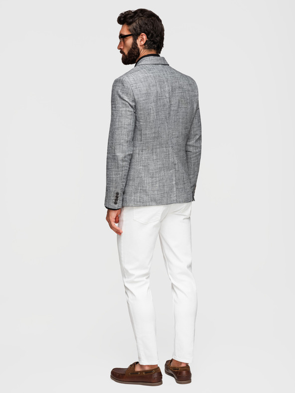 Ombre Clothing Férfi zakó REGULAR szabásban vászonnal - grafitszürke V5 M169 Ombre Clothing