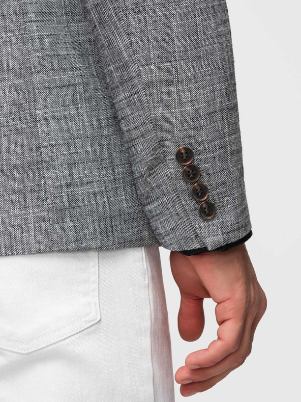 Ombre Clothing Férfi zakó REGULAR szabásban vászonnal - grafitszürke V5 M169 Ombre Clothing