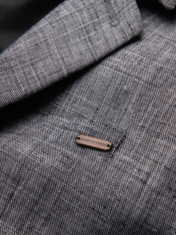 Ombre Clothing Férfi zakó REGULAR szabásban vászonnal - grafitszürke V5 M169 Ombre Clothing