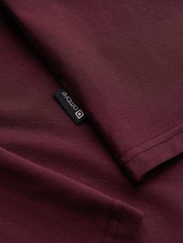 Ombre Clothing Férfi sima garbó hosszú ujjú - burgundia V6 OM-LSCL-0130 Ombre Clothing