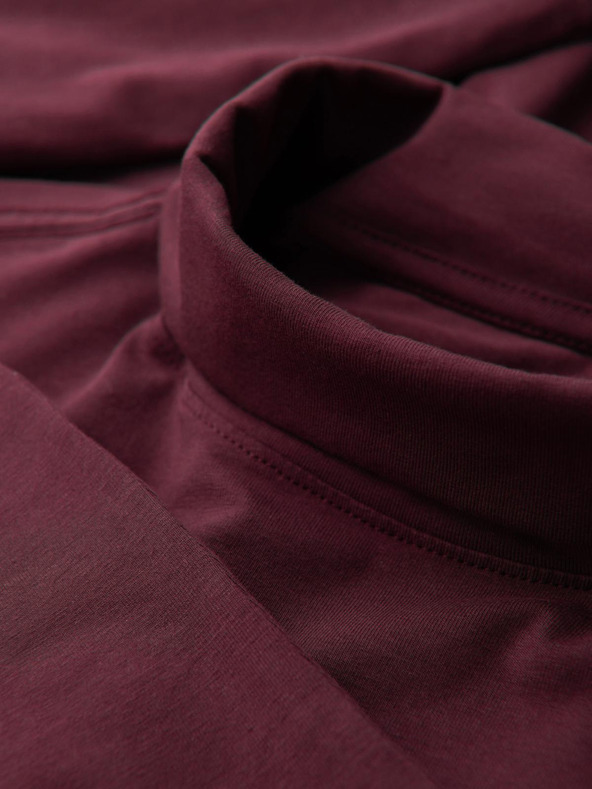 Ombre Clothing Férfi sima garbó hosszú ujjú - burgundia V6 OM-LSCL-0130 Ombre Clothing