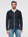 Ombre Clothing Férfi cipzáros pulóver - sötétkék V1 OM-SWZS-0146 Ombre Clothing