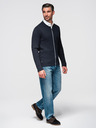 Ombre Clothing Férfi cipzáros pulóver - sötétkék V1 OM-SWZS-0146 Ombre Clothing