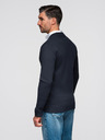 Ombre Clothing Férfi cipzáros pulóver - sötétkék V1 OM-SWZS-0146 Ombre Clothing
