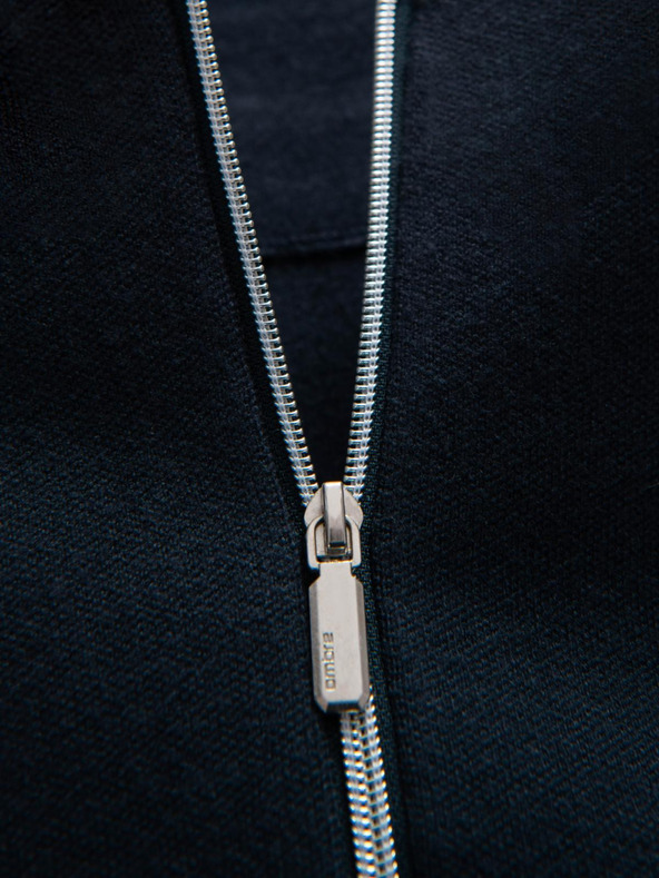 Ombre Clothing Férfi cipzáros pulóver - sötétkék V1 OM-SWZS-0146 Ombre Clothing