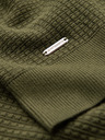 Ombre Clothing Férfi strukturált kerek nyakkivágású pulóver - olíva V1 OM-SWSW-0181 Ombre Clothing