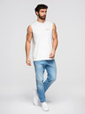 Ombre Clothing Férfi pamut ujjak nélküli TANK TOP póló - fehér V1 OM-TSTT-0243 Ombre Clothing