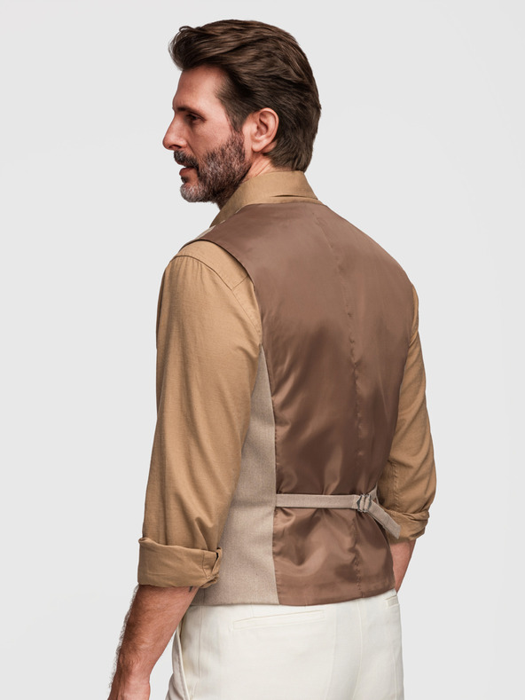 Ombre Clothing Klasszikus férfi mellény béléssel - bézs V1 V64 Ombre Clothing