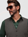 Ombre Clothing Klasszikus férfi elegáns mellény SLIM FIT halszálka mintával - grafitszürke V2 V65 Ombre Clothing