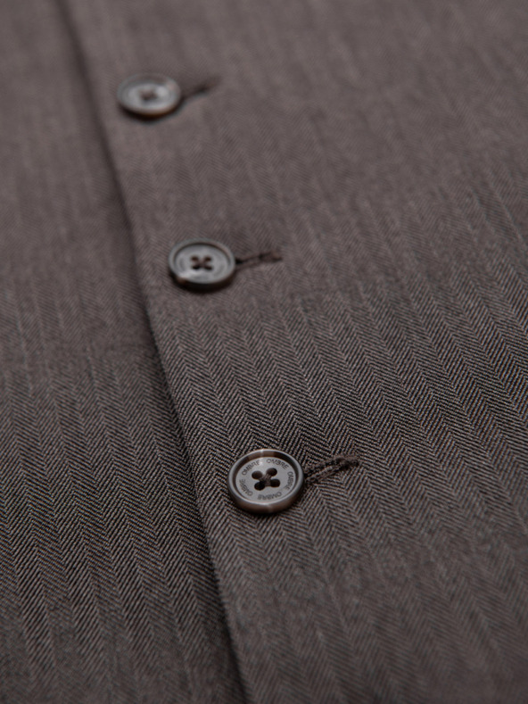 Ombre Clothing Klasszikus férfi elegáns mellény SLIM FIT halszálka mintával - grafitszürke V2 V65 Ombre Clothing