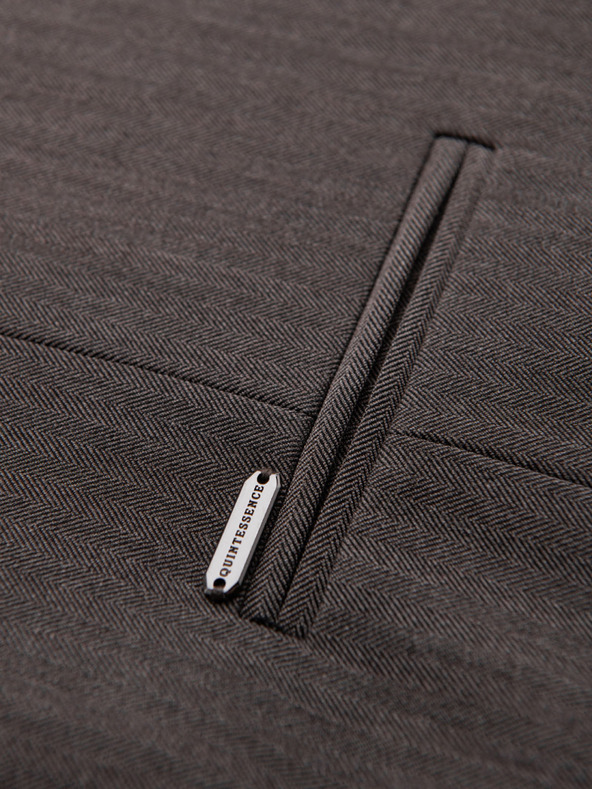 Ombre Clothing Klasszikus férfi elegáns mellény SLIM FIT halszálka mintával - grafitszürke V2 V65 Ombre Clothing